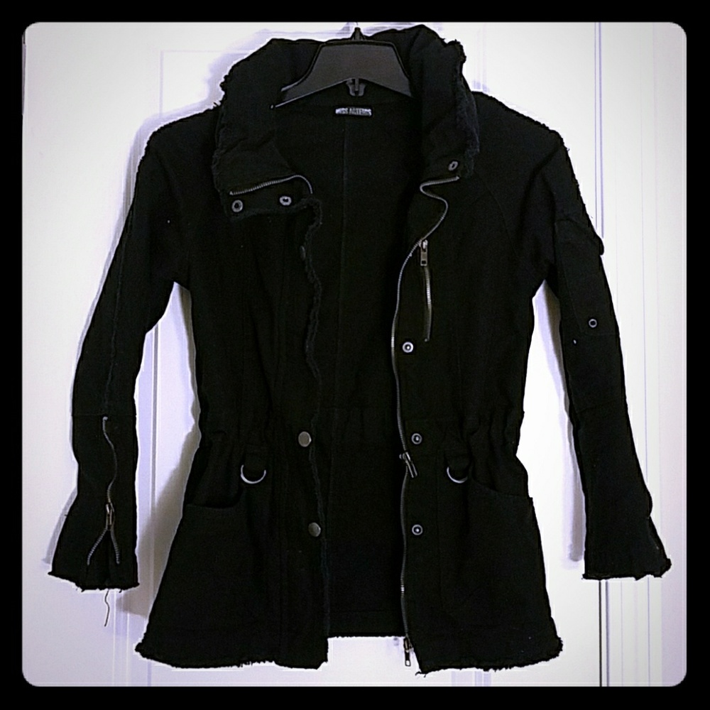 Black denim spring jacket